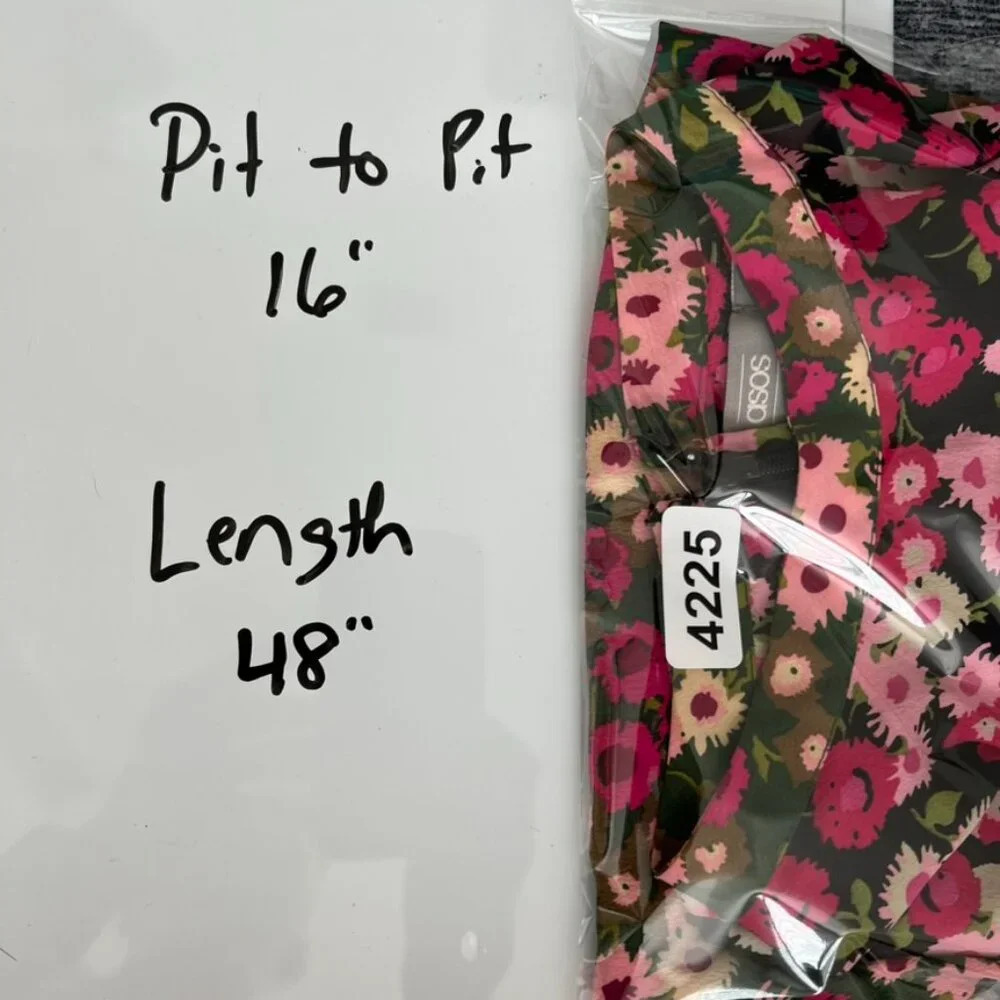 ASOS sz4 Boho Twiggy festival floral garden dress high neck 3/4 sleeve - Picture 5 of 5